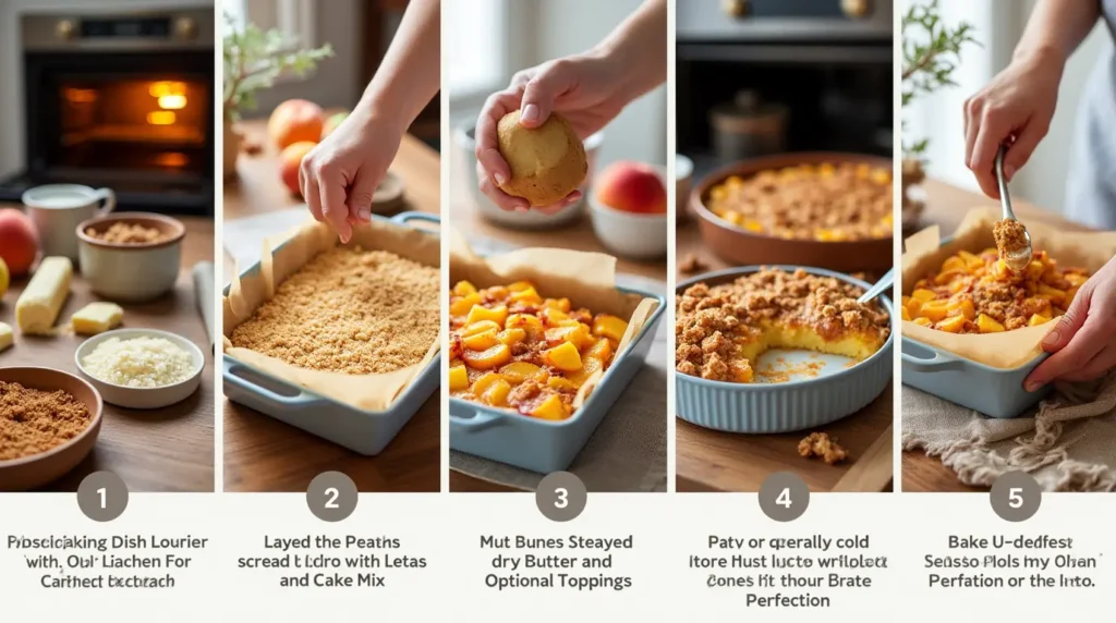 Discover how to make a mouthwatering peach cobbler dump cake with just 4 ingredients.