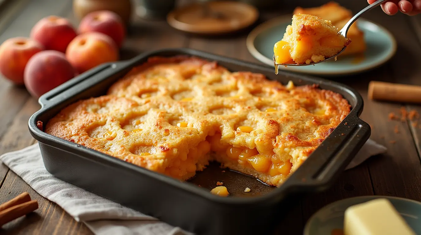 peach cobbler dump cake