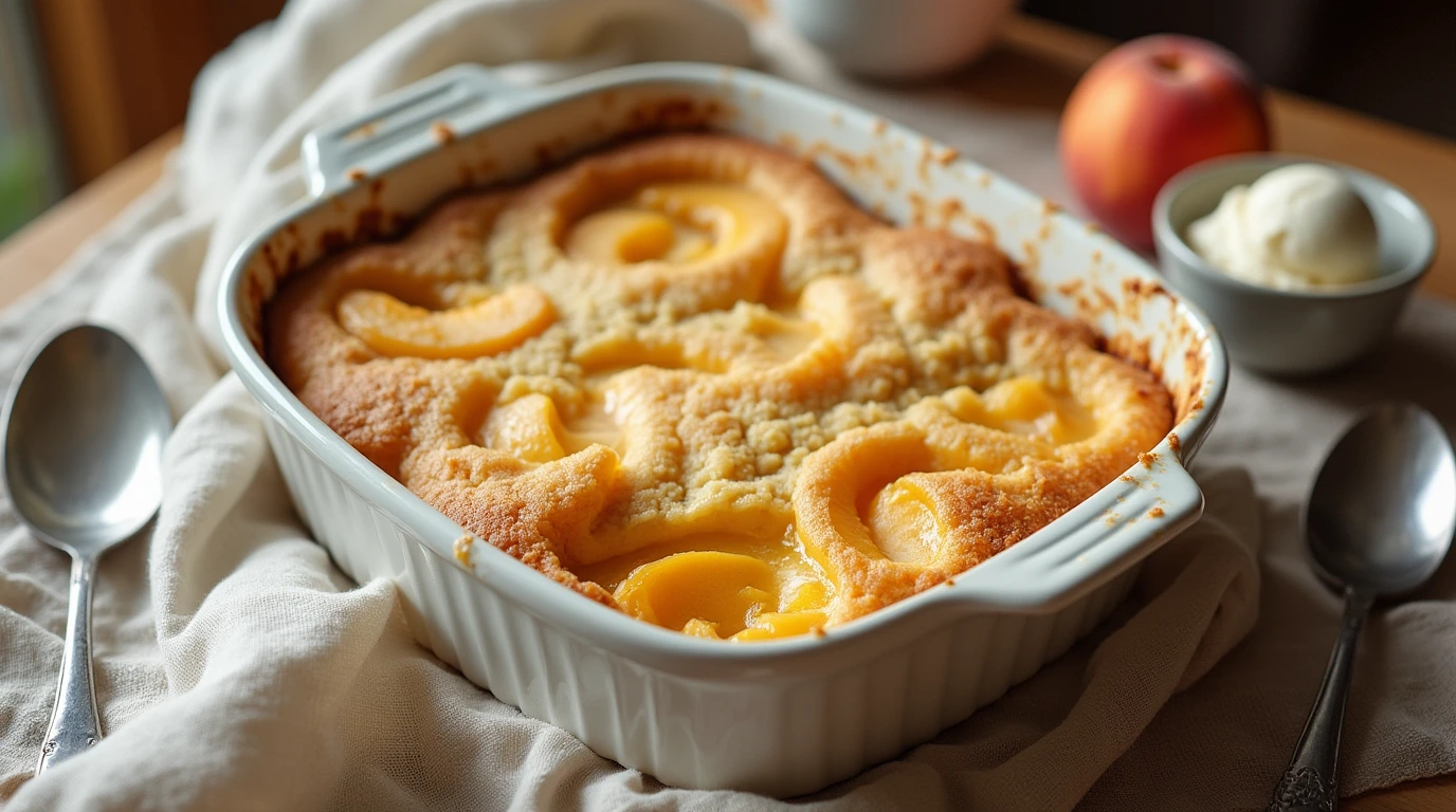 yellow cake mix peaches