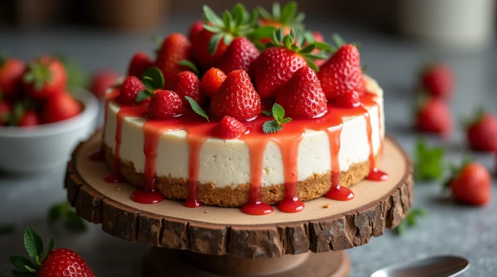 Learn how to make a creamy strawberry cheesecake with this easy step-by-step recipe. Perfect for any occasion, featuring fresh berries