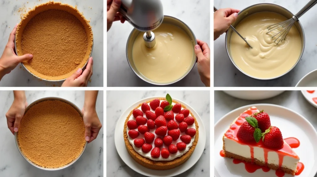 Learn how to make a creamy strawberry cheesecake with this easy step-by-step recipe. Perfect for any occasion, featuring fresh berries