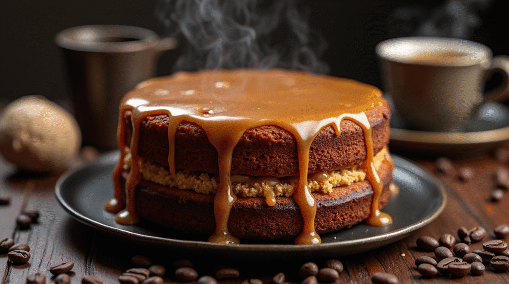 Gooey coffee caramel cake is rich, moist, and easy to bake in 5 steps. Learn the secret to perfect texture and bold flavor at home.
