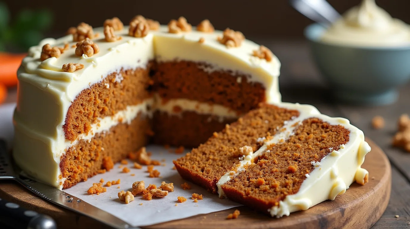 Moist Carrot Cake with Cream Cheese Frosting