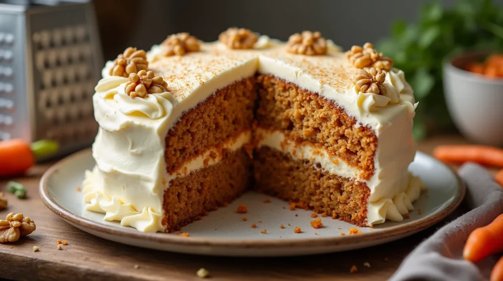 Moist Carrot Cake with Cream Cheese Frosting is rich, fluffy, and easy to master in 5 steps. Learn the secret to bakery-style results at home.