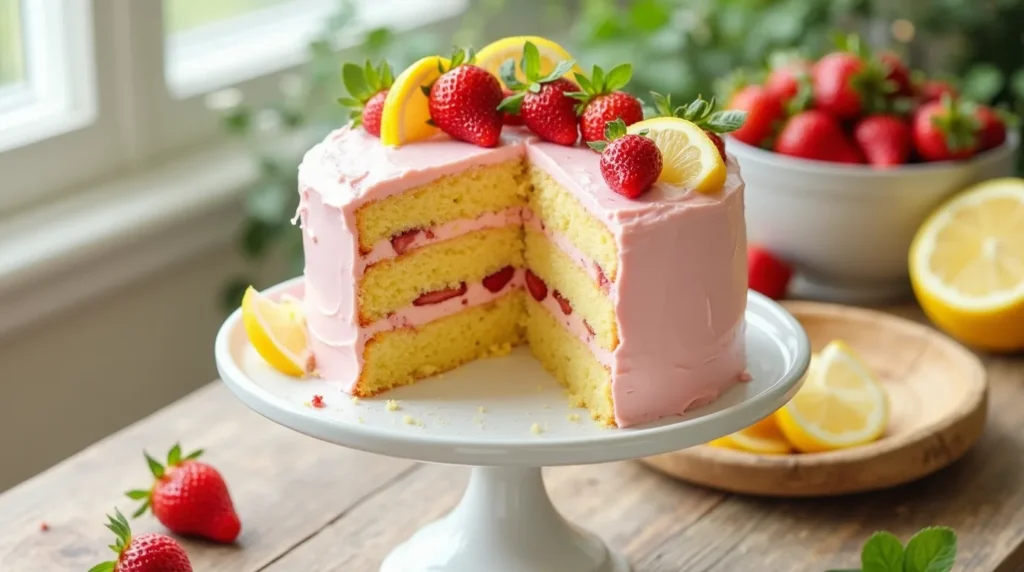 Strawberry Lemon Cake Recipe | Summer Cake Idea | Fruit Cake is the perfect seasonal treat. Learn 5 expert tips for soft texture and fresh flavor.