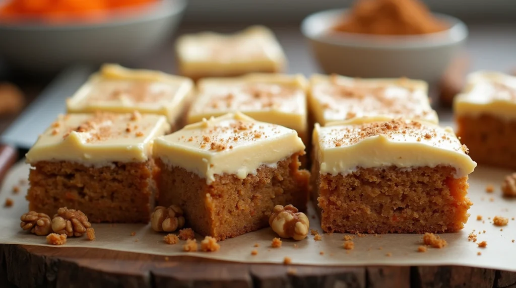 Decadent Carrot Cake Bars with Cream Cheese Frosting are rich, moist. Follow 5 easy tips for perfect, melt-in-your-mouth results. Try it today.