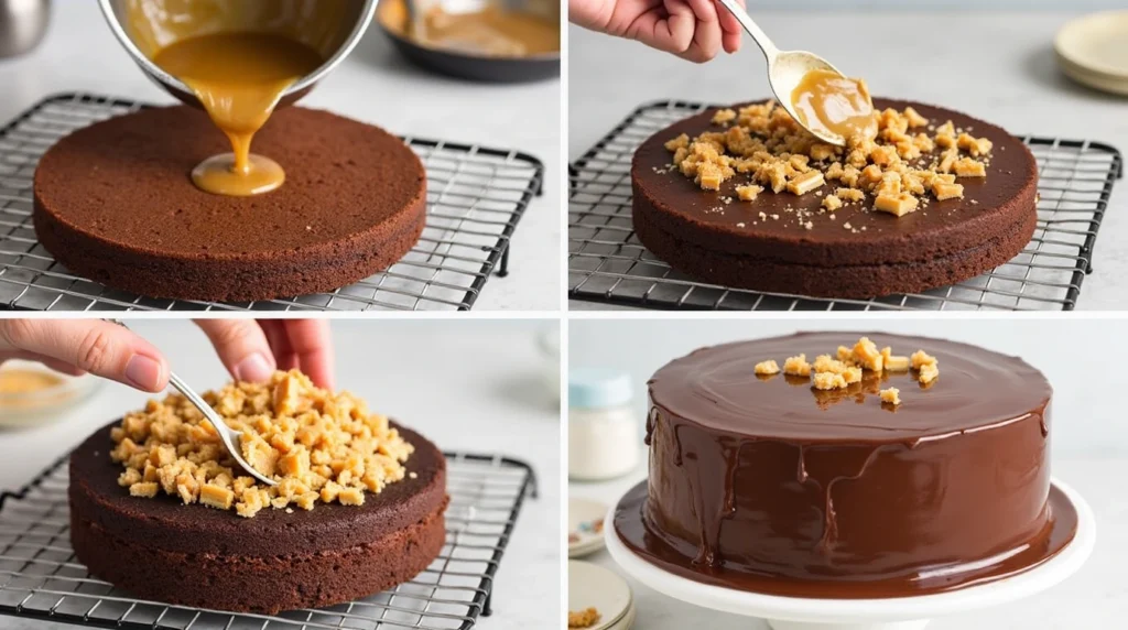Chocolate Caramel Toffee Crunch Cake